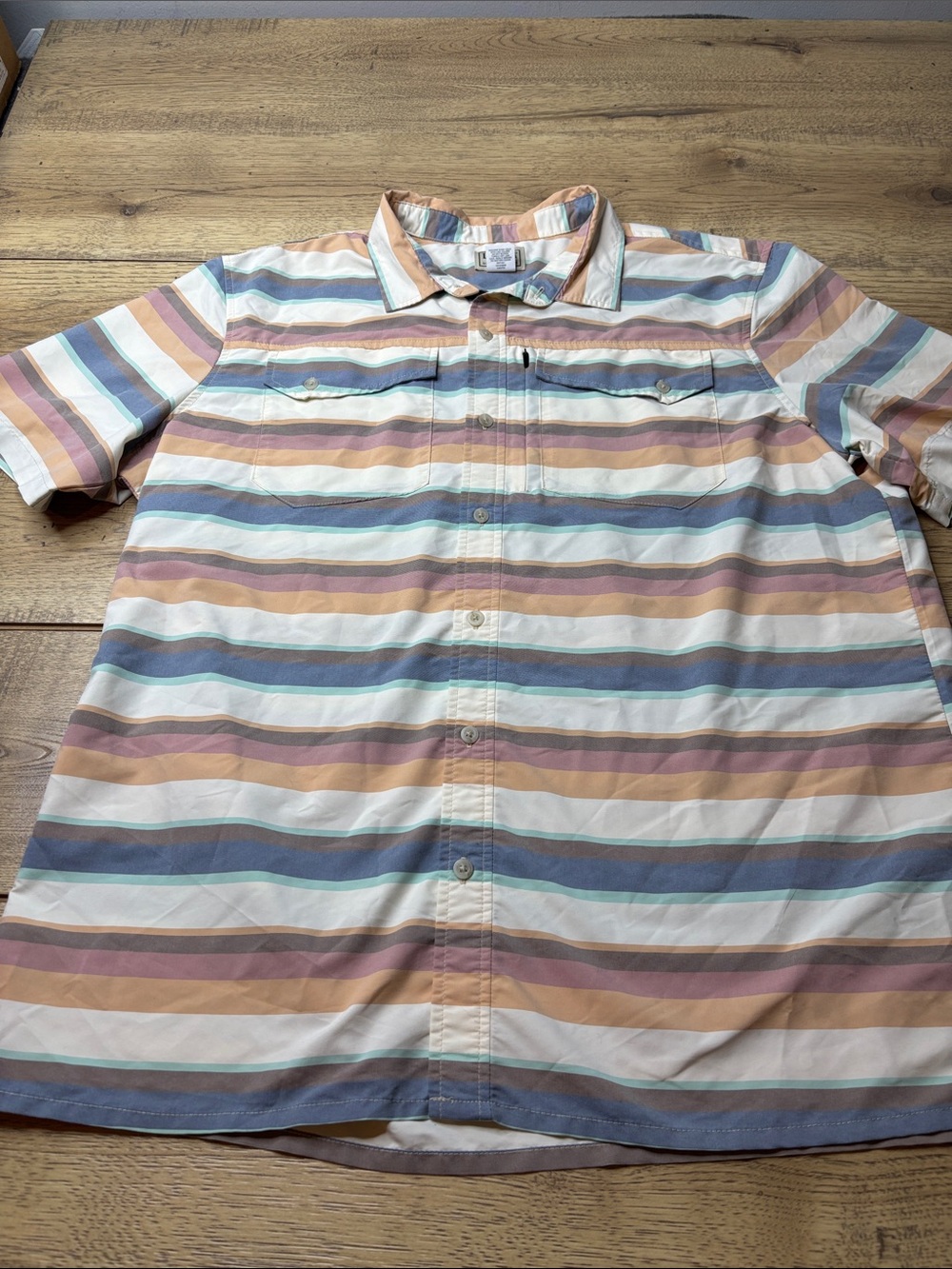 Men's L.L. Bean Sun Smart Cool Weave Button Up Shirt Size Large